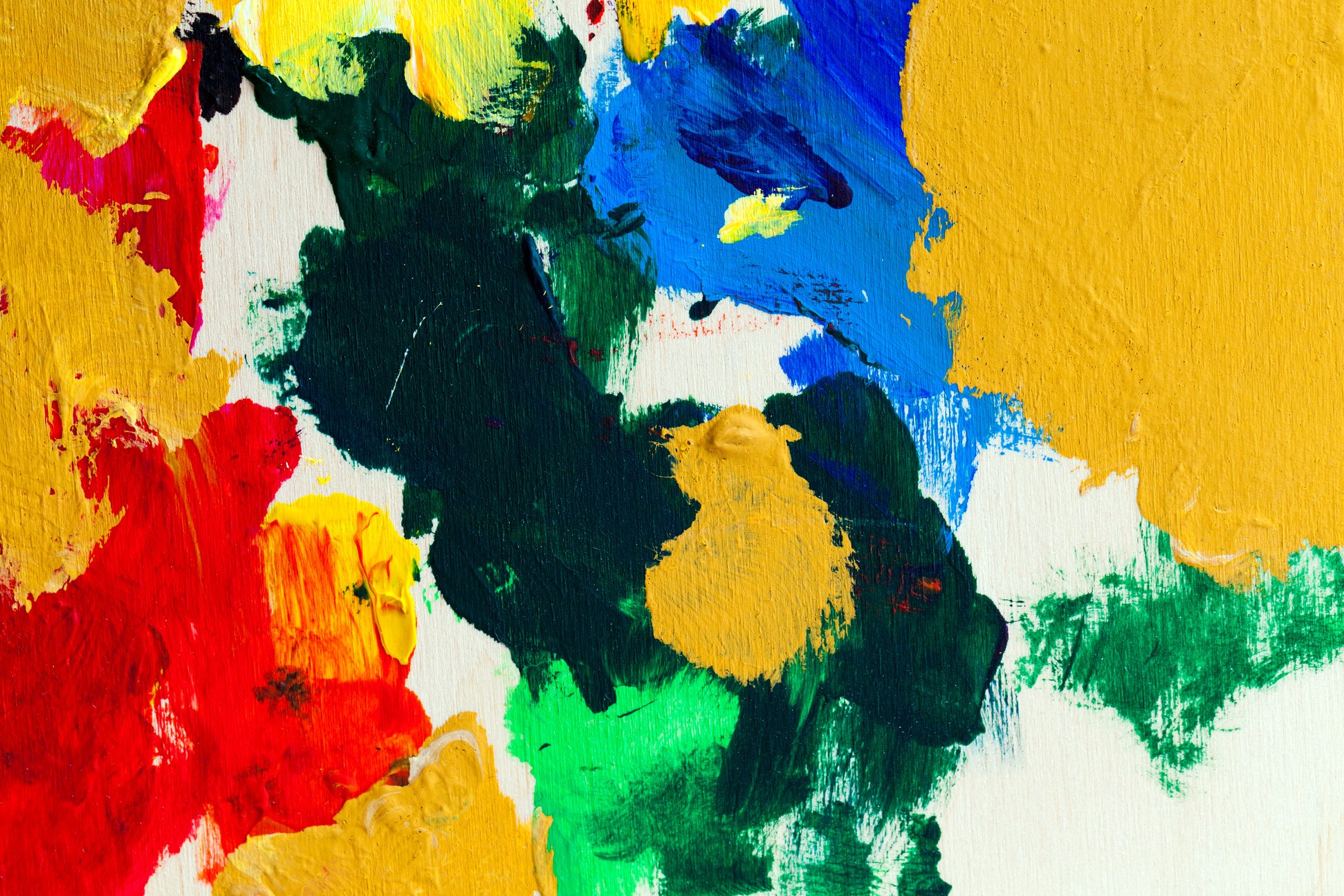 smeared different colors on the palette